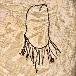 Boho short necklace with beads and charms